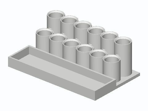 12 mm Vial Stepped Rack With Pour Tray