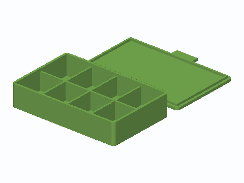 Print-In-Place Hinged Eight-Bay Parts Case